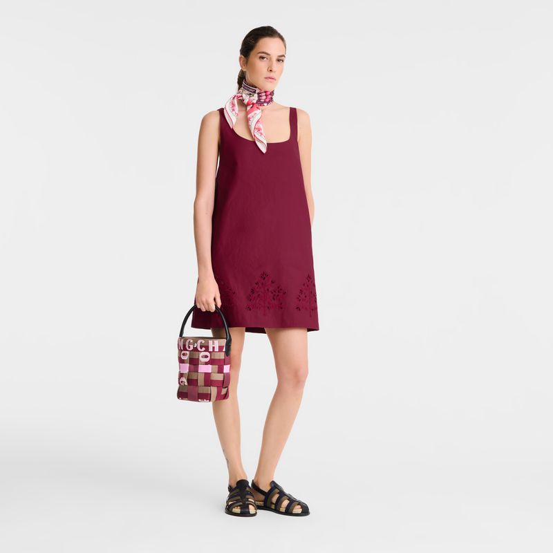 Longchamp Re-play Xs Women Bucket Bag Dark Pink / Brown | Australia-258QWMDZP