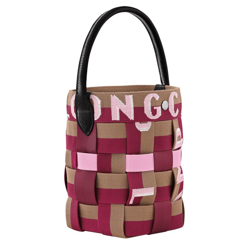 Longchamp Re-play Xs Women Bucket Bag Dark Pink / Brown | Australia-258QWMDZP