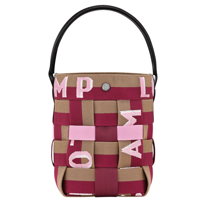 Longchamp Re-play Xs Women Bucket Bag Dark Pink / Brown | Australia-258QWMDZP