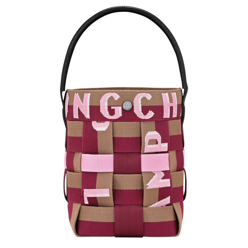 Longchamp Re-play Xs Women Bucket Bag Dark Pink / Brown | Australia-258QWMDZP