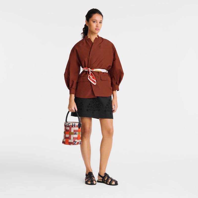 Longchamp Re-play Xs Women Bucket Bag Red / Beige | Australia-021LBUFAC