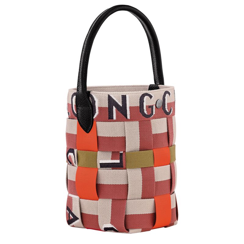 Longchamp Re-play Xs Women Bucket Bag Red / Beige | Australia-021LBUFAC