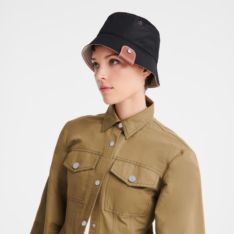 Longchamp Reversible Women Bucket Hat Black | Australia-536EBNCAQ