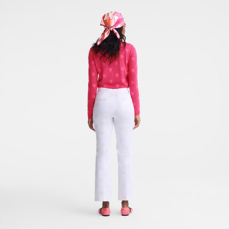 Longchamp Round Neck Women Sweater Pink | Australia-304TMZUAY