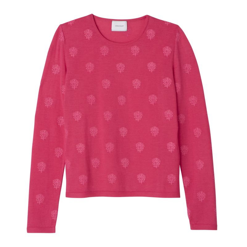 Longchamp Round Neck Women Sweater Pink | Australia-304TMZUAY
