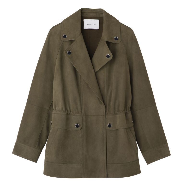 Longchamp Safari Women Jacket Khaki | Australia-748FHBNZA