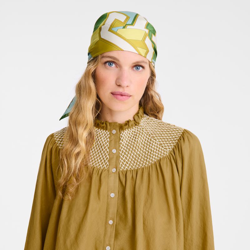 Longchamp Smocked Veil Women Blouse Olive | Australia-376QAKUVX