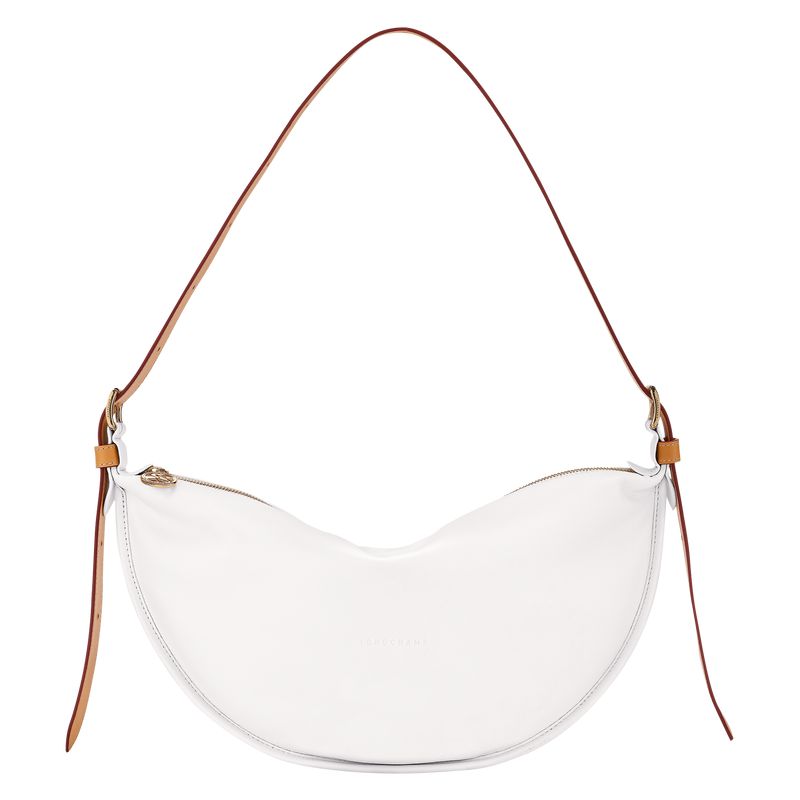 Longchamp Smoothie M Women Crossbody Bag White | Australia-497APOTLB