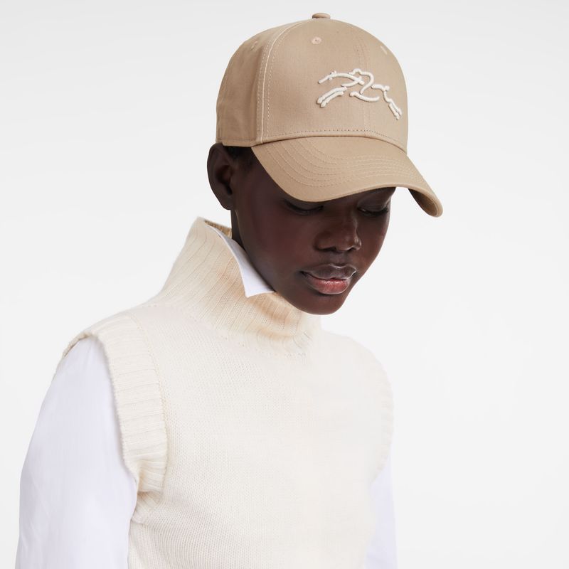 Longchamp Solid Women Cap Beige | Australia-956IXWGTU