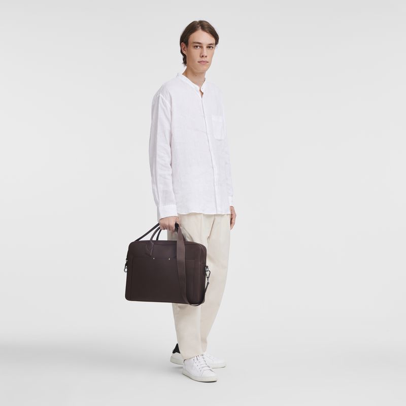 Longchamp Sur Seine M Men Briefcase Beige | Australia-158UADSTC