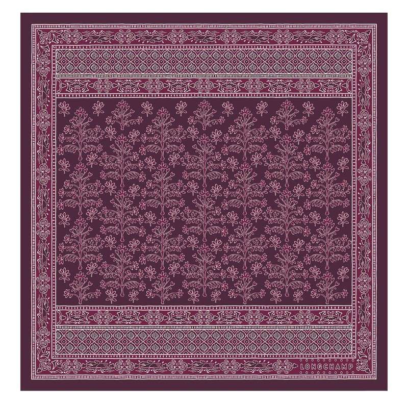 Longchamp Tree Of Life 50 Women Scarf Dark Purple | Australia-345VFPZSK