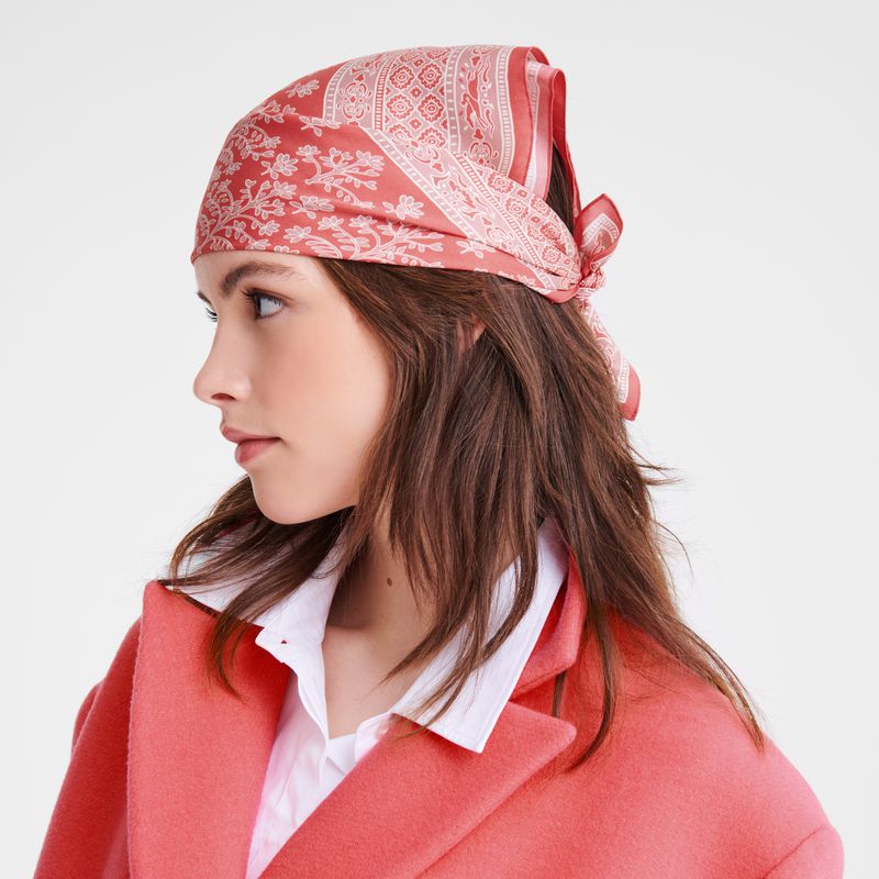 Longchamp Tree Of Life 50 Women Scarf Pink | Australia-683GBPHQK
