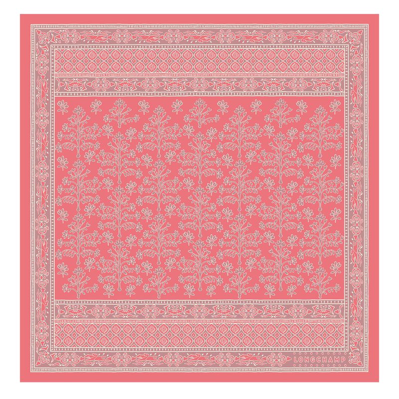 Longchamp Tree Of Life 50 Women Scarf Pink | Australia-683GBPHQK