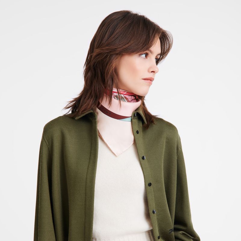 Longchamp Tête De Cheval 90 Women Scarf Pink | Australia-657MCPDAR