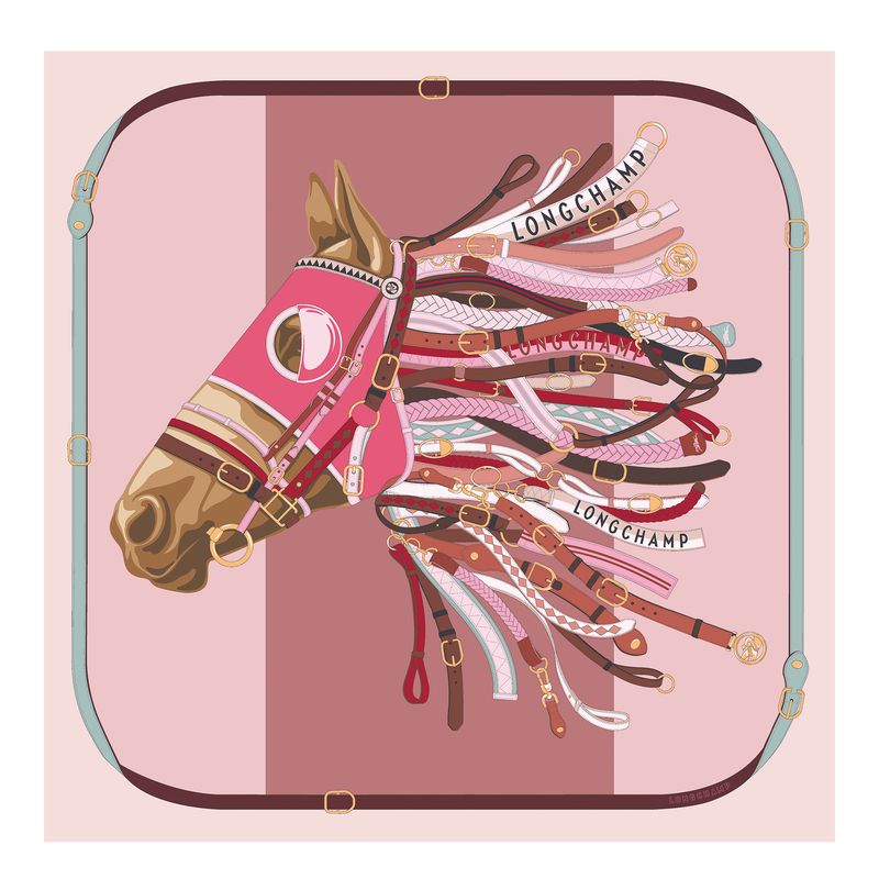 Longchamp Tête De Cheval 90 Women Scarf Pink | Australia-657MCPDAR