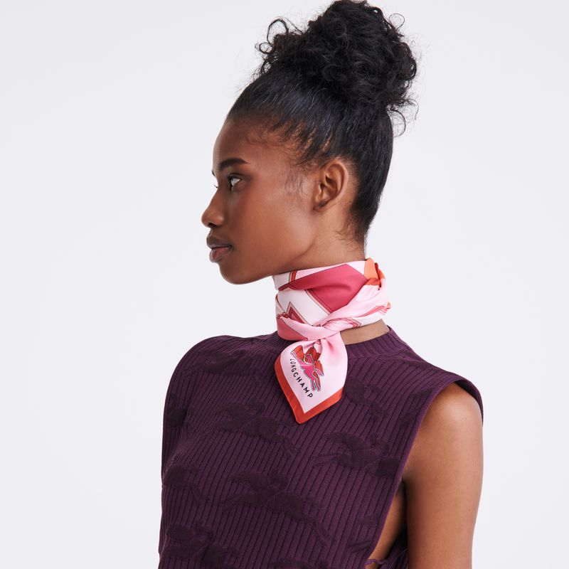 Longchamp University 70 Women Scarf Pink / Multicolor | Australia-978ECQXNM