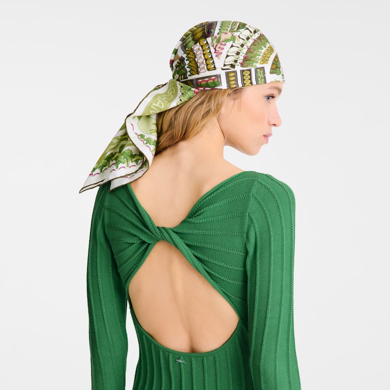 Longchamp Vegetable Garden 90 Women Scarf Khaki | Australia-137QFRYJN