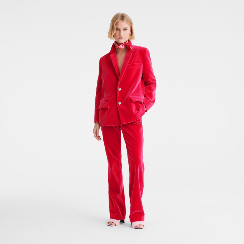 Longchamp Velvet Women Jacket Pink | Australia-073SDWMTJ