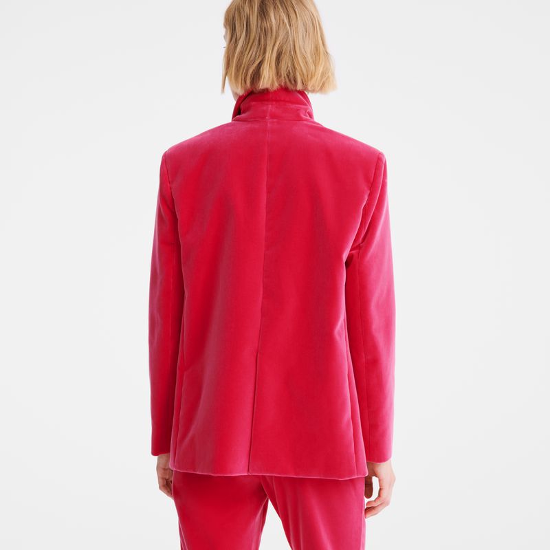 Longchamp Velvet Women Jacket Pink | Australia-073SDWMTJ