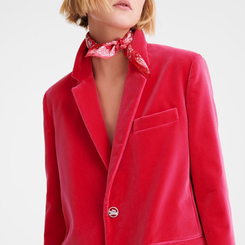 Longchamp Velvet Women Jacket Pink | Australia-073SDWMTJ