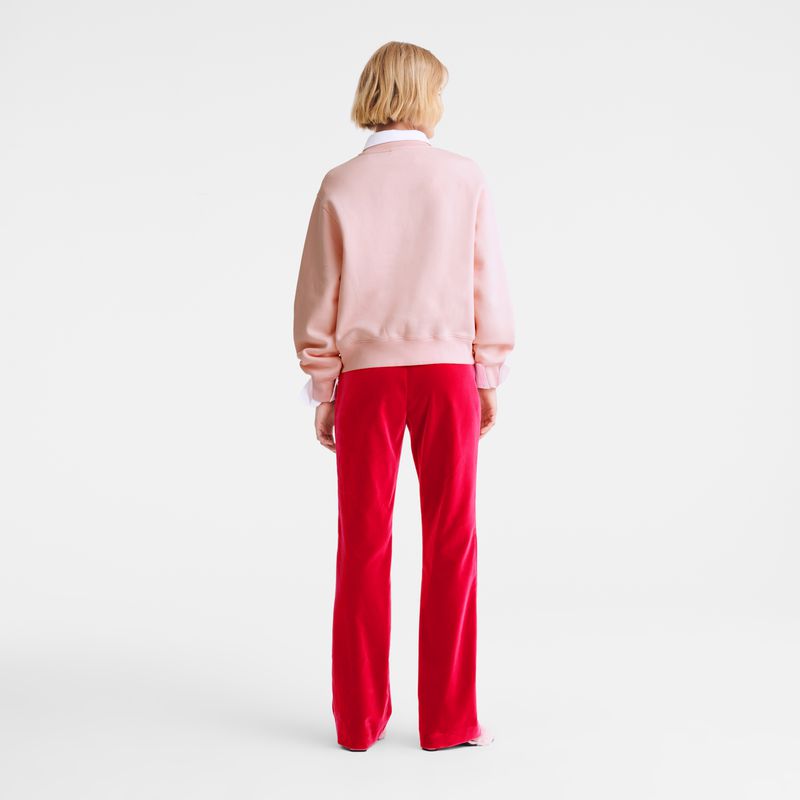Longchamp Velvet Women Pants Pink | Australia-527FJKCZT