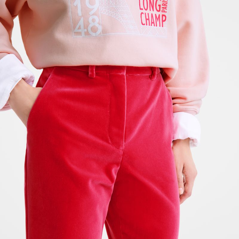 Longchamp Velvet Women Pants Pink | Australia-527FJKCZT