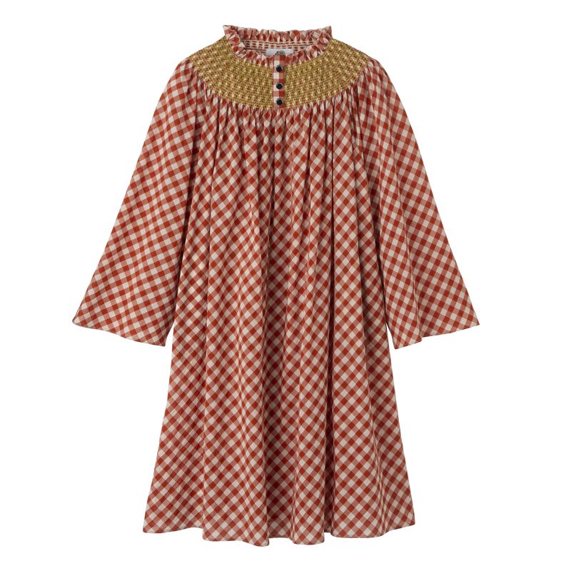 Longchamp Vichy Jacquard Women Dress Coral / White | Australia-362HTWKYL