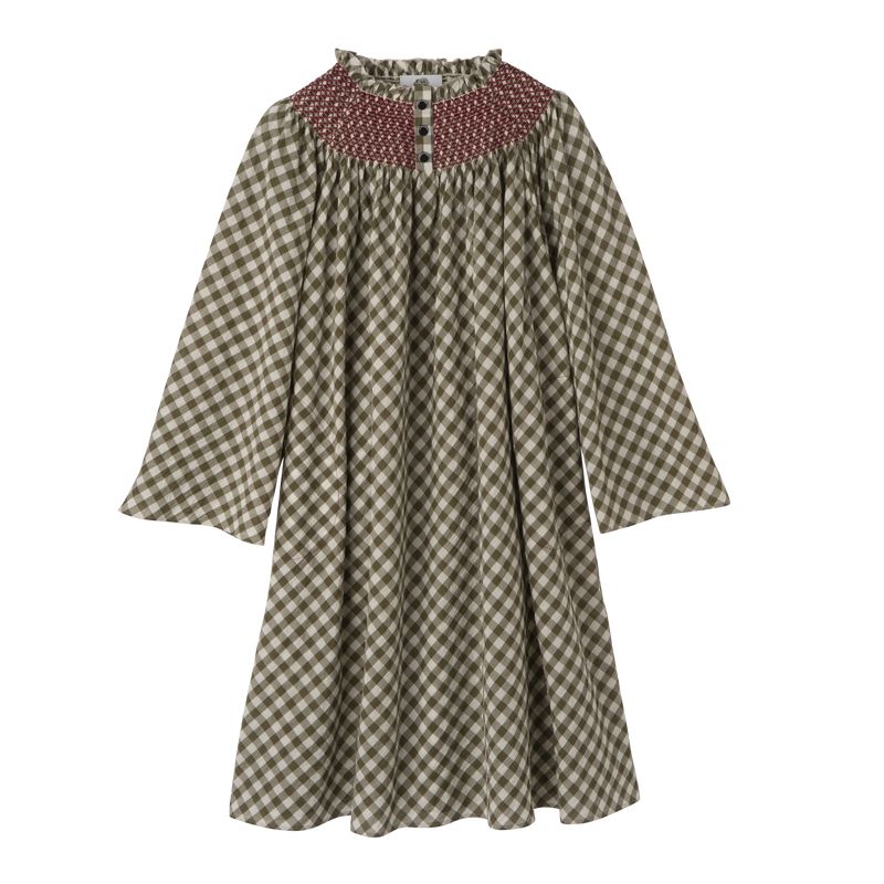 Longchamp Vichy Jacquard Women Dress Olive | Australia-972JWMYRS