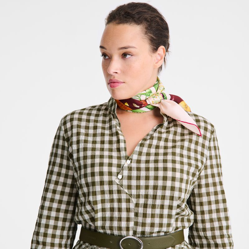 Longchamp Vichy Jacquard Women Dress Olive | Australia-736NZHSQL