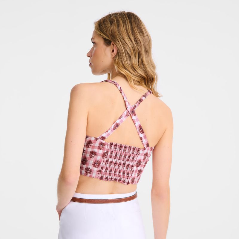 Longchamp Vichy Print Veil Women Top Pink | Australia-527SDJEHK