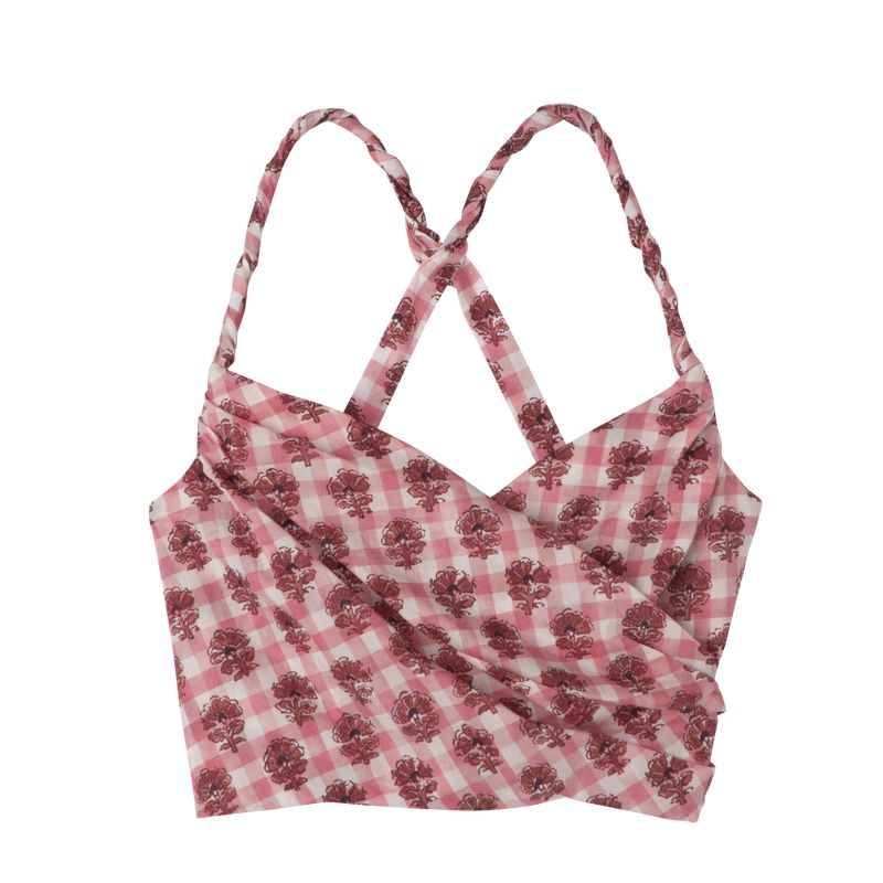 Longchamp Vichy Print Veil Women Top Pink | Australia-527SDJEHK