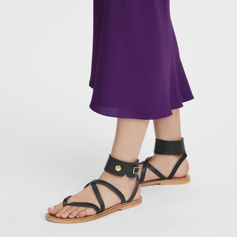 Longchamp X K.Jacques Women Sandals Black | Australia-964HGDOWC