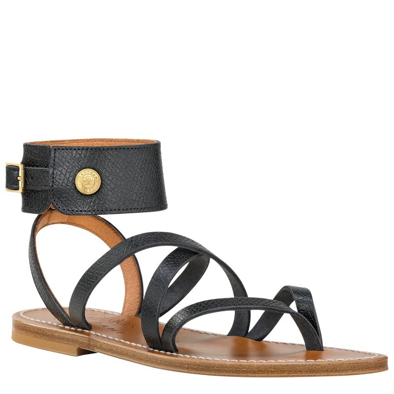 Longchamp X K.Jacques Women Sandals Black | Australia-964HGDOWC