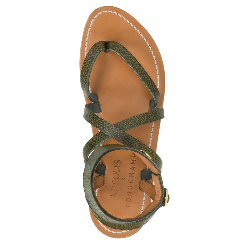Longchamp X K.Jacques Women Sandals Dark Green | Australia-795VTFQYH