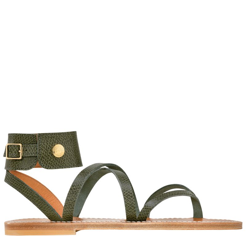Longchamp X K.Jacques Women Sandals Dark Green | Australia-795VTFQYH