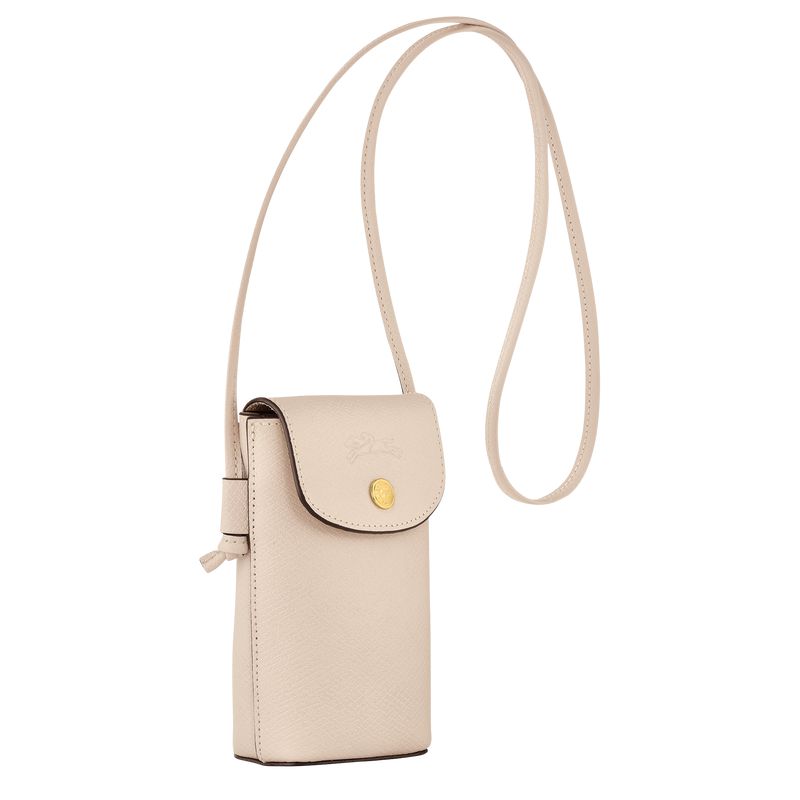 Longchamp Épure With Leather Lace Men Phone Case Beige | Australia-021ZVCDGU
