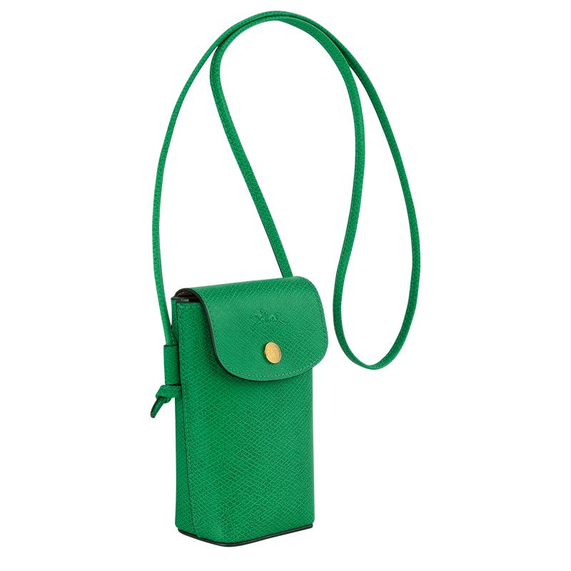 Longchamp Épure With Leather Lace Men Phone Case Green | Australia-217VTXHWA