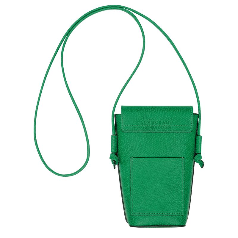 Longchamp Épure With Leather Lace Men Phone Case Green | Australia-217VTXHWA