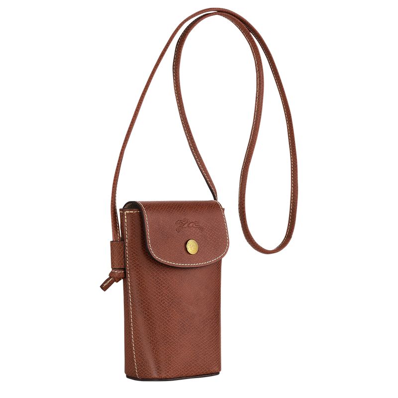 Longchamp Épure With Leather Lace Men Phone Case Brown | Australia-258MQGEZY
