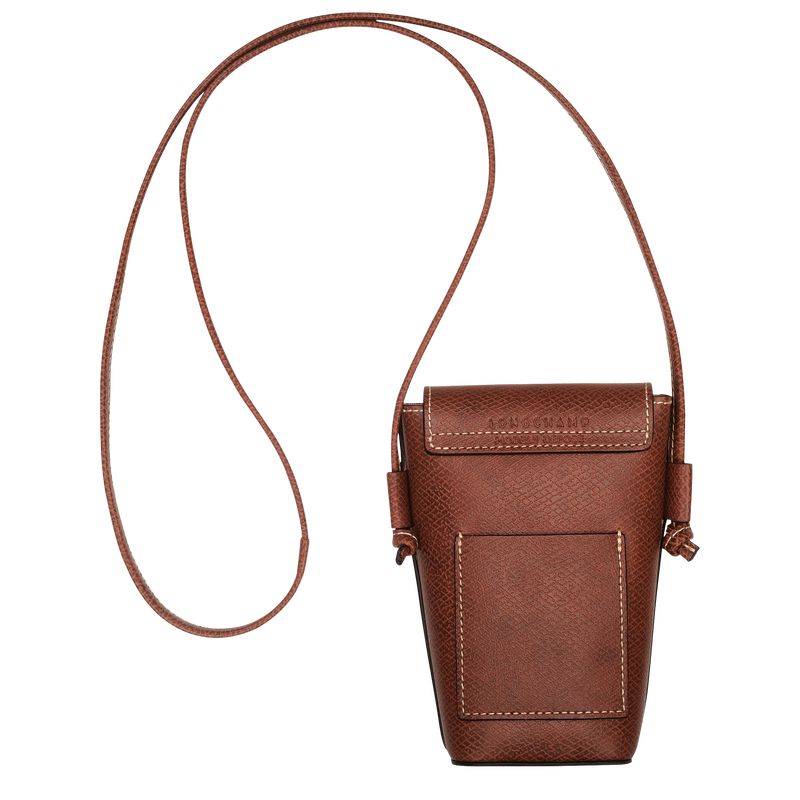 Longchamp Épure With Leather Lace Men Phone Case Brown | Australia-258MQGEZY