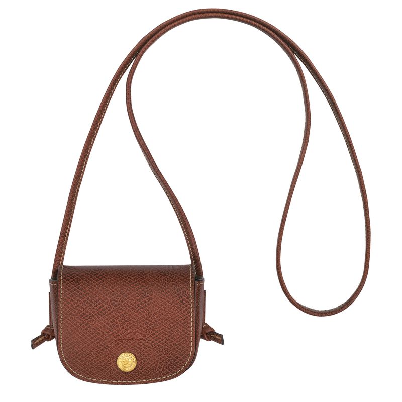 Longchamp Épure With Leather Lace Women Coin Purse Brown | Australia-750BZVJNE