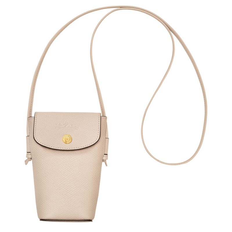 Longchamp Épure With Leather Lace Women Phone Case Beige | Australia-875BCKSJM