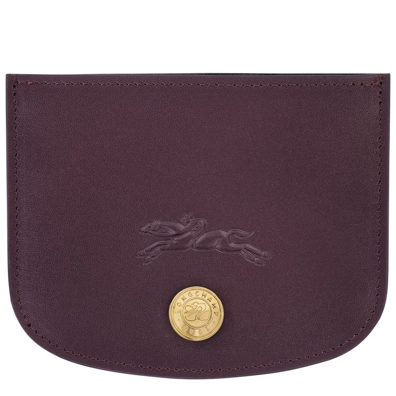 Longchamp Épure Women Card Holder Dark Purple | Australia-043UVWCBX